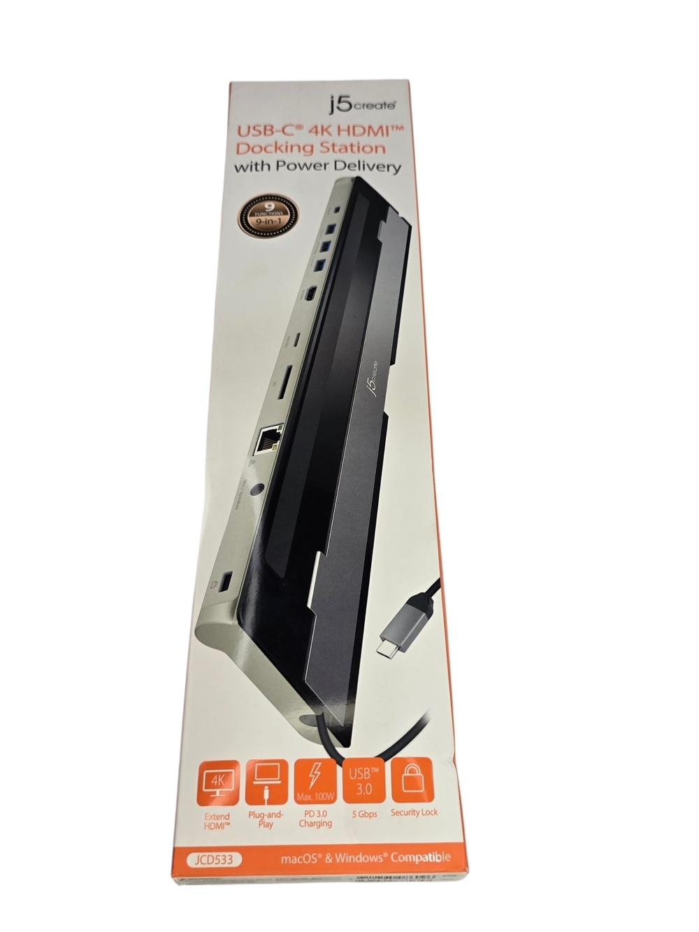 j5create - USB-C Triple Display Docking Station - Black & Silver